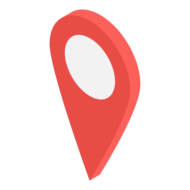 Icono de pin de mapa gps rojo Isométrico de icono de vector de pin de mapa gps rojo para diseño web aislado sobre fondo blanco
