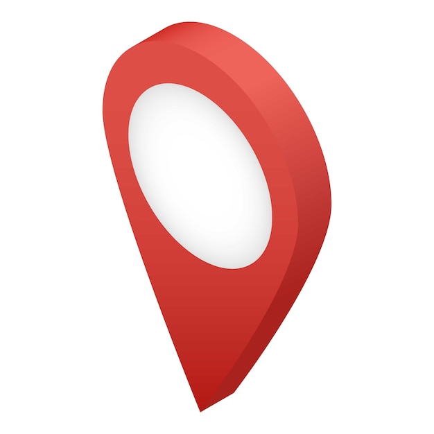 Icono de pin de mapa Isométrico del icono de vector de pin de mapa para diseño web aislado sobre fondo blanco