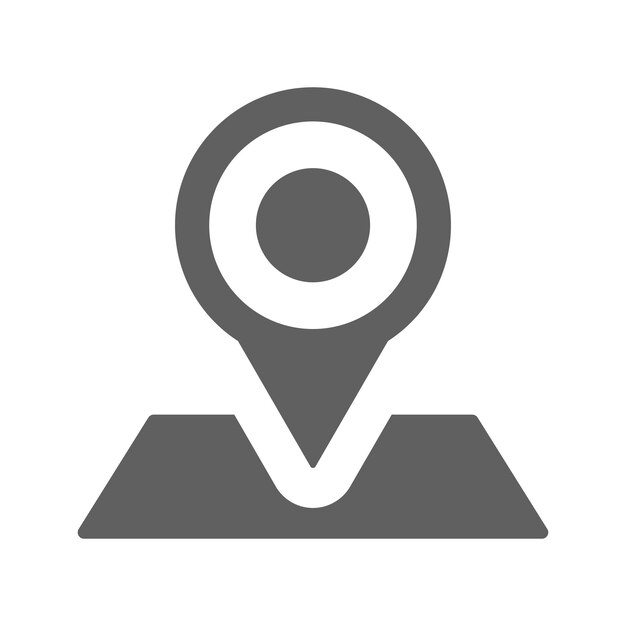 Ícono del pin de navegación del GPS Gráficos vectoriales grises