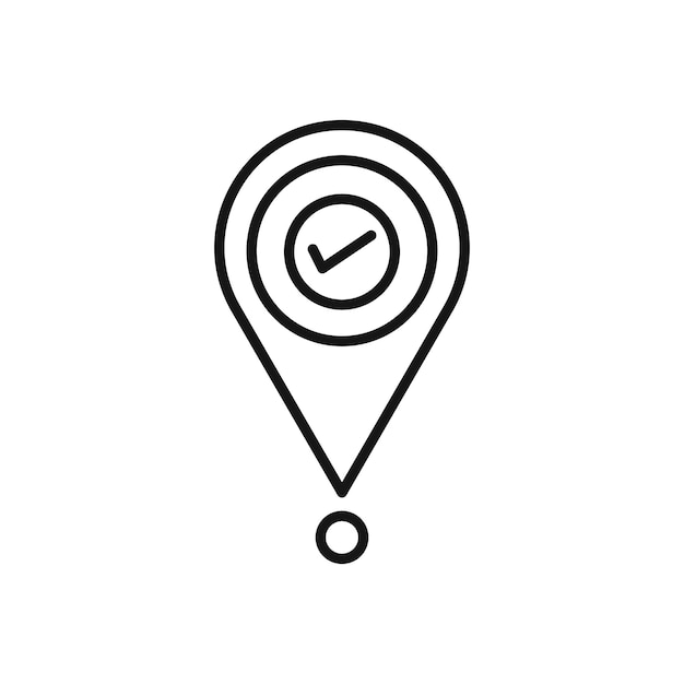 Ícono de pin de navegación Símbolo plano de línea delgada simple