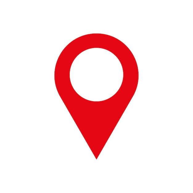 Ícono de pin rojo marcador de ubicación Símbolo de navegación del mapa Ilustración vectorial EPS 10