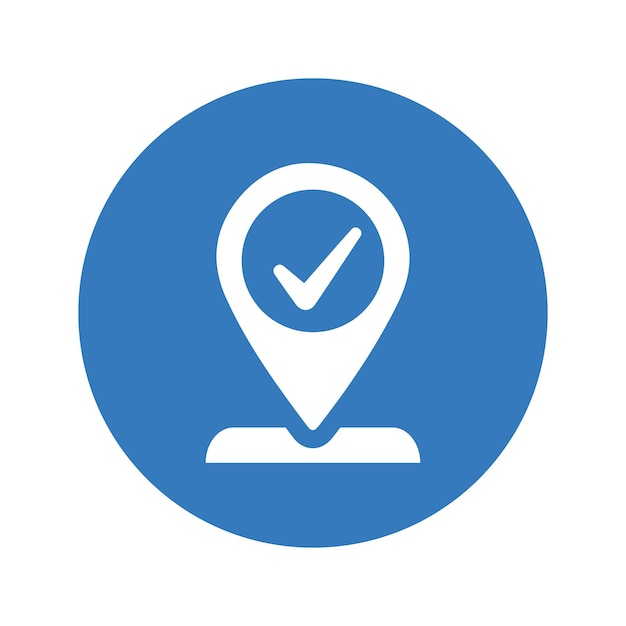 Icono de pin de ubicación aprobado Diseño vectorial redondeado