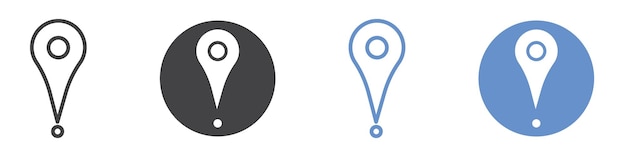 Icono de pin de ubicación Arte plano en blanco y negro aislado