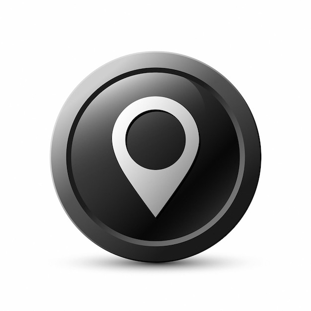 Ícono de pin de ubicación en fondo blanco