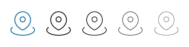 Icono de pin de ubicación Logotipo vectorial de esquema para la aplicación web