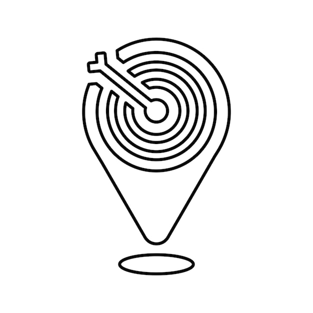 Icono de pin de ubicación del mapa objetivo Uso perfecto para medios impresos imágenes de stock web uso comercial