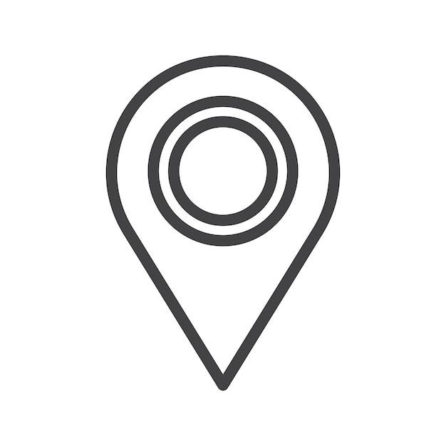 Ícono de pin de ubicación Marca de símbolo en estilo llenado