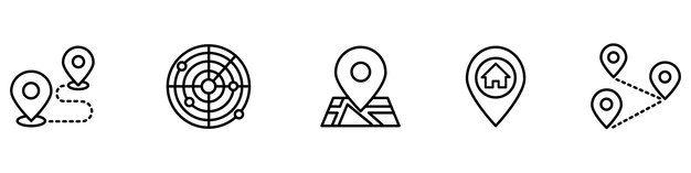 Icono del pin de ubicación Marcador de lugar del pin del mapa Icono de ubicación Icono del puntero del marcador del mapa Establecer la ubicación GPS