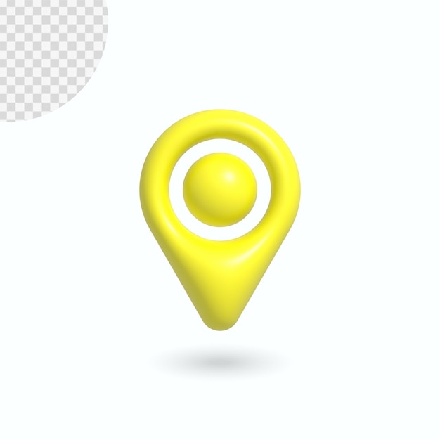 Icono de pin de ubicación de renderizado 3d