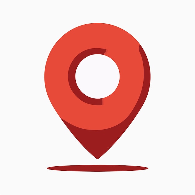icono de pin de ubicación roja mínima en fondo blanco