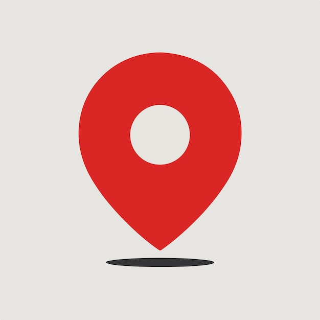 icono de pin de ubicación roja mínima en fondo blanco