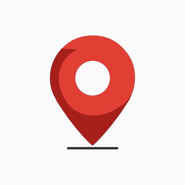 icono de pin de ubicación roja mínima en fondo blanco