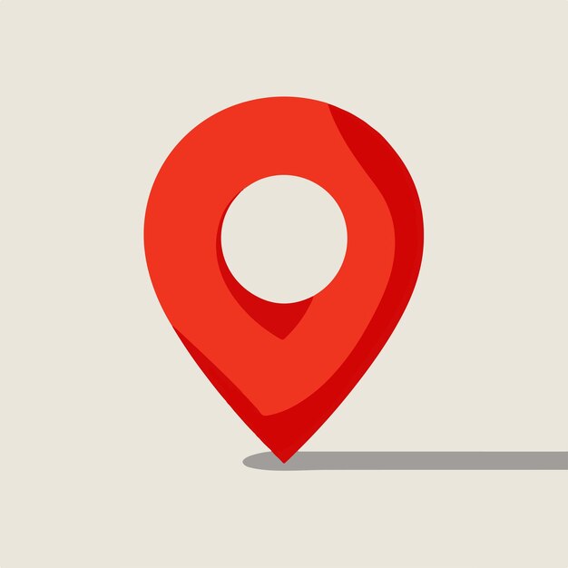 icono de pin de ubicación roja mínima en fondo blanco