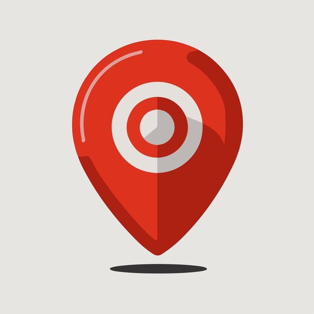 icono de pin de ubicación roja mínima en fondo blanco