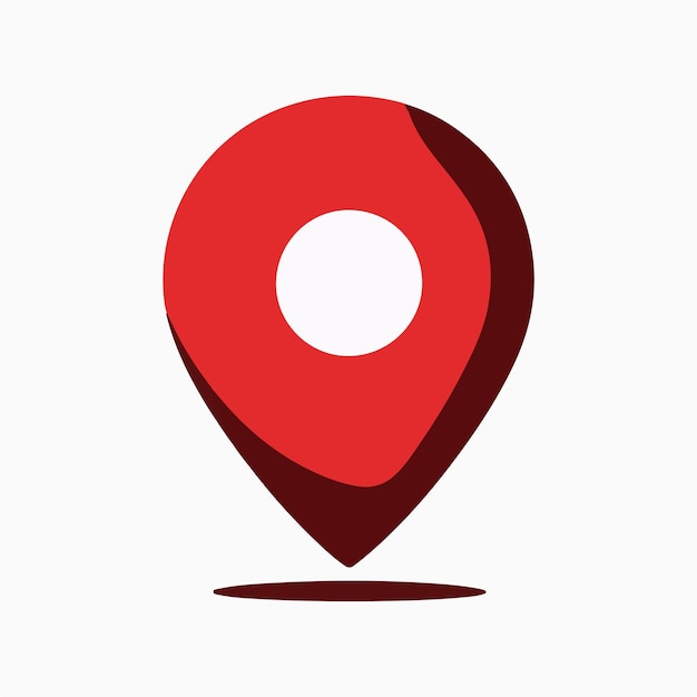 icono de pin de ubicación roja mínima en fondo blanco