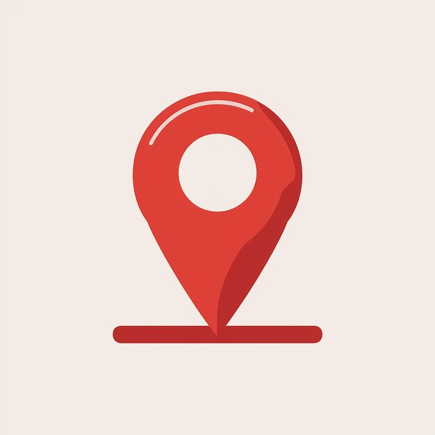 Un icono de pin de ubicación rojo comúnmente utilizado en aplicaciones de mapeo o basadas en la ubicación