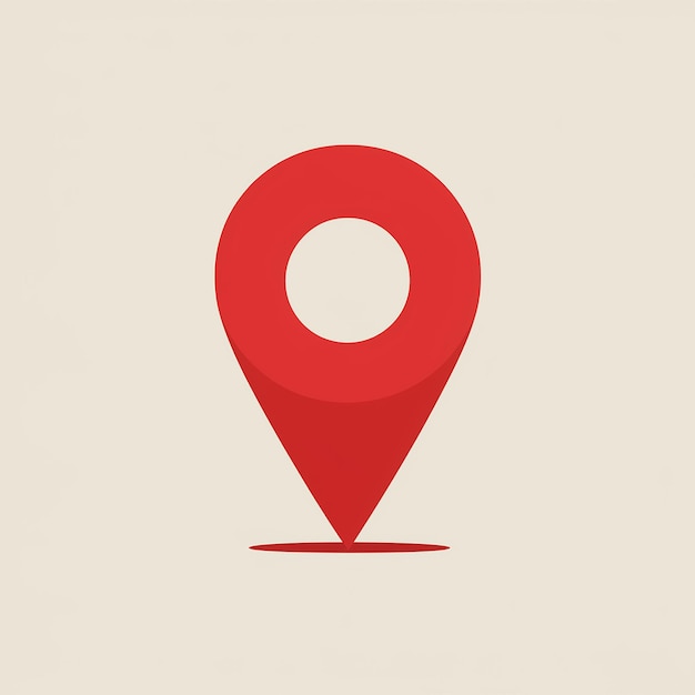 Un icono de pin de ubicación rojo comúnmente utilizado en aplicaciones de mapeo o basadas en la ubicación