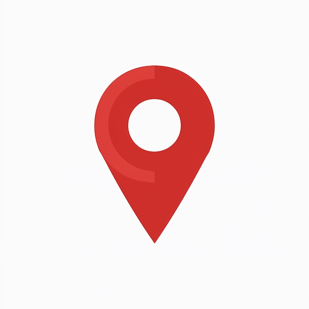 Un icono de pin de ubicación rojo comúnmente utilizado en aplicaciones de mapeo o basadas en la ubicación