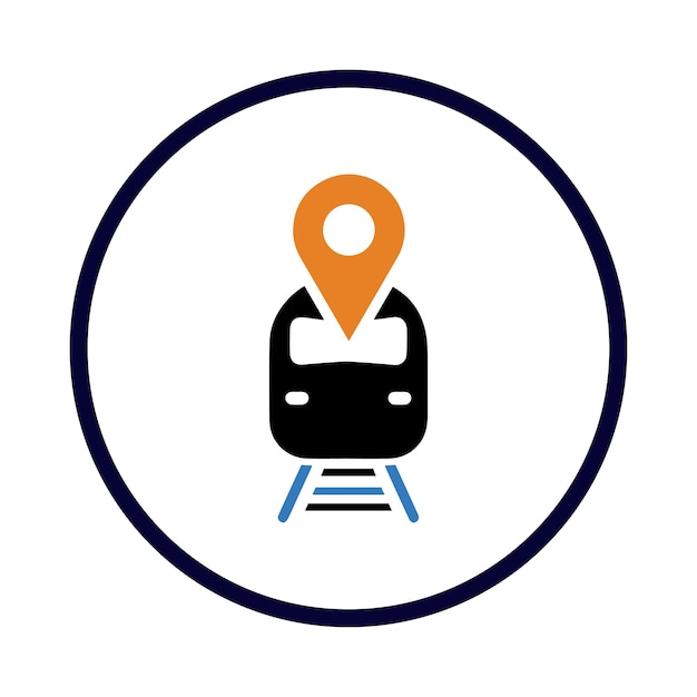 icono de pin de ubicación del tren del coche de la ubicación del tren