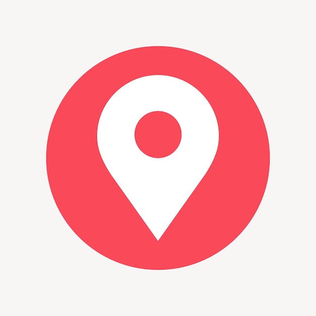 Ícono de pin de ubicación vector gráfico plano