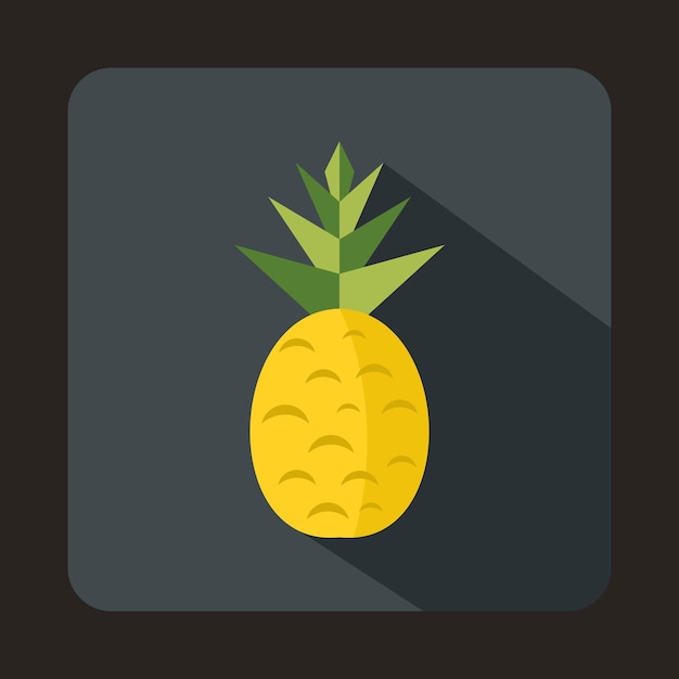 icono de piña en estilo plano sobre un fondo gris