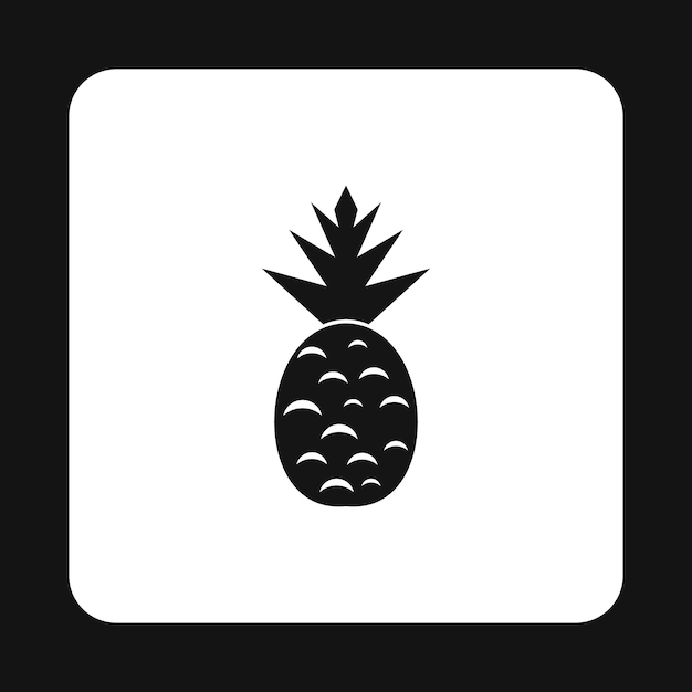 Icono de piña en estilo simple aislado sobre fondo blanco símbolo de fruta