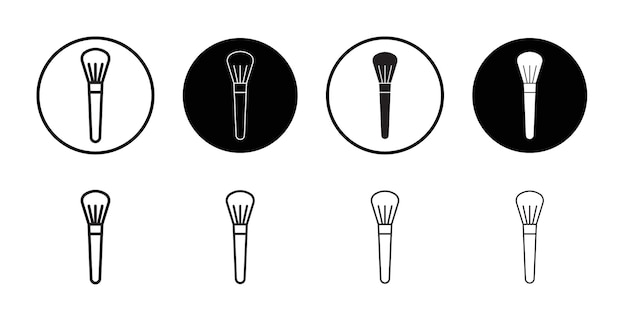 Icono de pincel de maquillaje inclinado Ilustración plana de línea delgada