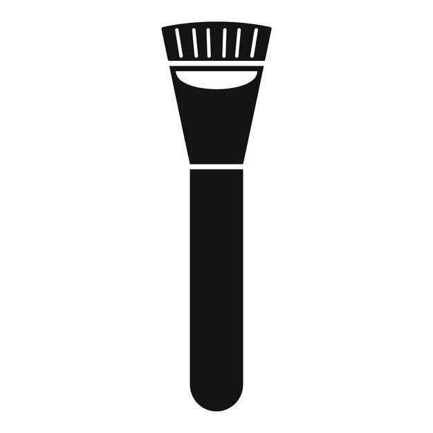 Icono de pincel de maquillaje negro simple que representa la aplicación de productos cosméticos