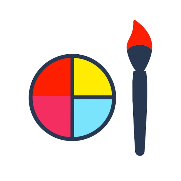 icono de pincel y paleta