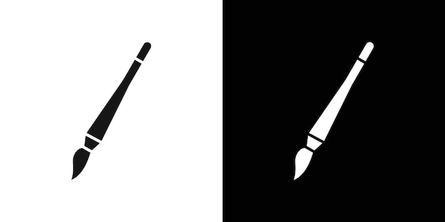 Icono de pincel de pintura Conjunto de logotipos vectoriales de arte de líneas negras