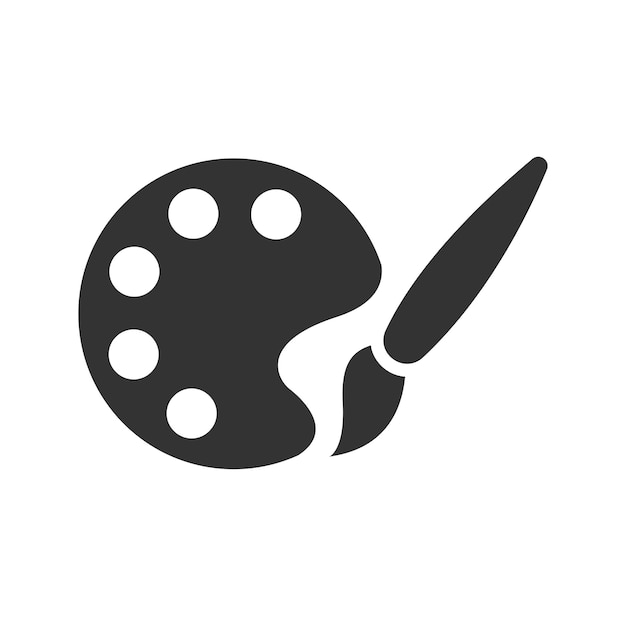 icono de pincel de pintura en estilo plano paleta de ilustración vectorial en fondo blanco