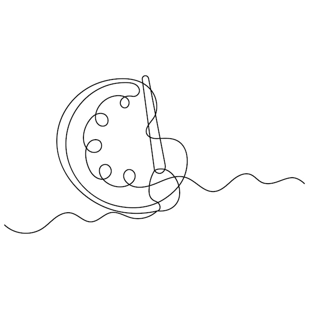 Icono de pincel de pintura de paleta de arte continuo dibujo de una línea ilustración vectorial de contorno