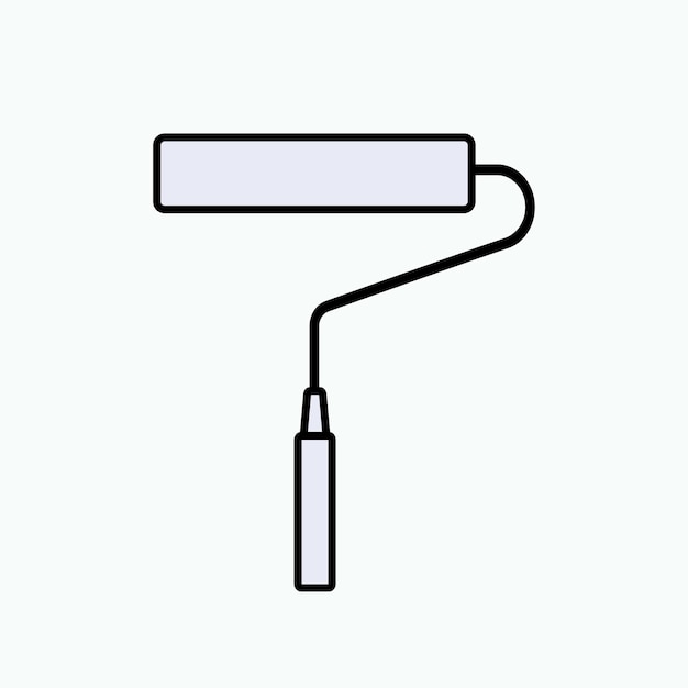 Icono del pincel Rollo de pintura Equipo de acabado interior Símbolo de la renovación Vector del elemento