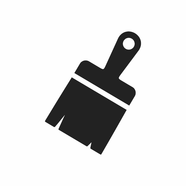 icono de pincel vectorial en fondo blanco