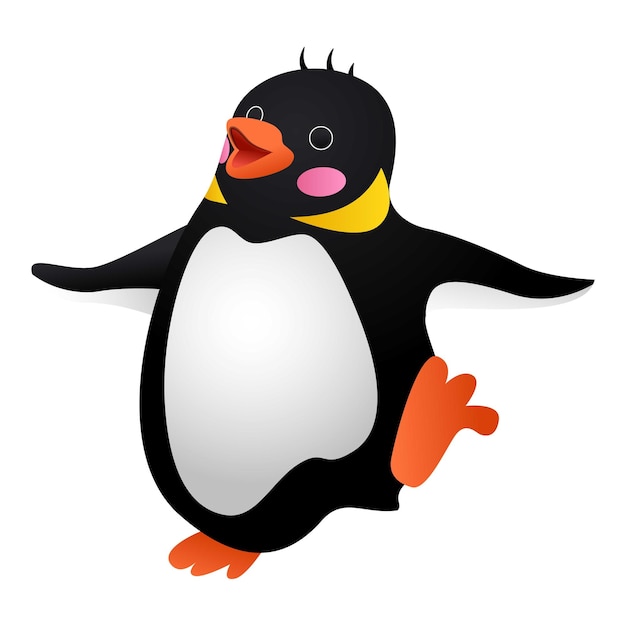 Vector icono de pingüino bailando caricatura de icono de vector de pingüino bailando para diseño web aislado sobre fondo blanco