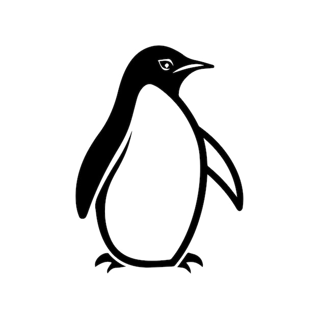 Icono de pingüino o símbolo de línea moderno Arte de línea vectorial y diseño de icono con contorno en negrita