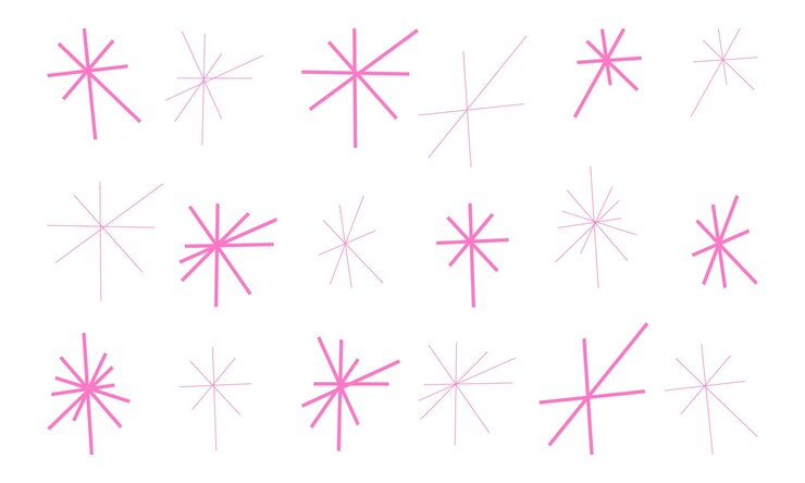Vector el ícono de pink spark burst es de estilo minimalista