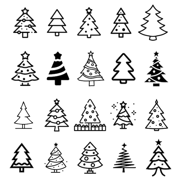 icono de pino de navidad para plantillas