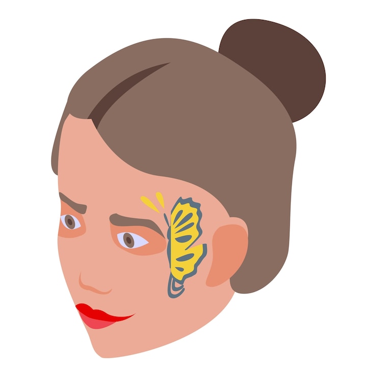 Vector icono de pintura facial vector isométrico fiesta infantil festival creativo