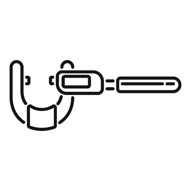El icono de la pinza de micrómetro digital es el vector de contorno de la herramienta de mecanizado