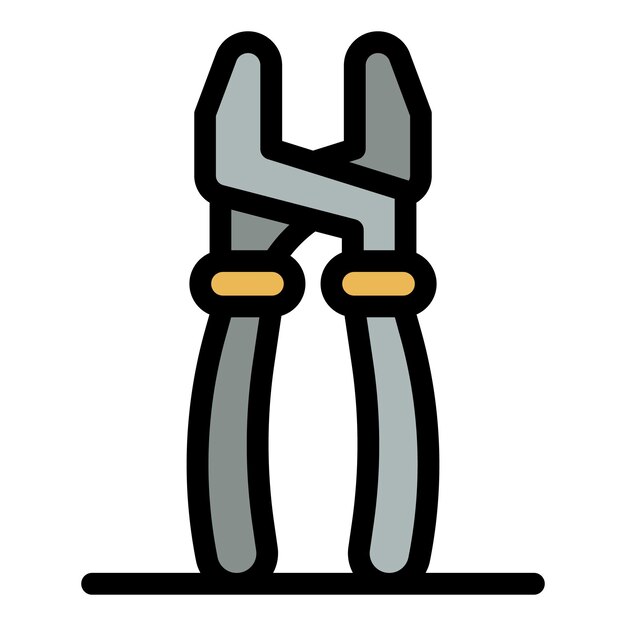 El icono de las pinzas del reparador El contorno del pinza del reparador Icono vectorial de color plano aislado
