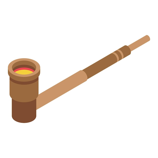 Icono de pipa de fumar de lujo Isométrico de icono de vector de pipa de fumar de lujo para diseño web aislado sobre fondo blanco