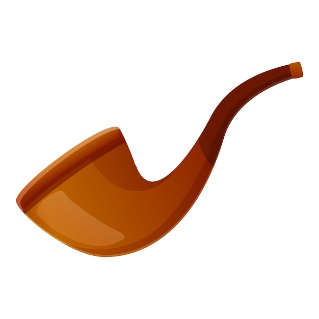 Icono de pipa de fumar de madera hecha Caricatura de icono de vector de pipa de fumar de madera hecha para diseño web aislado sobre fondo blanco