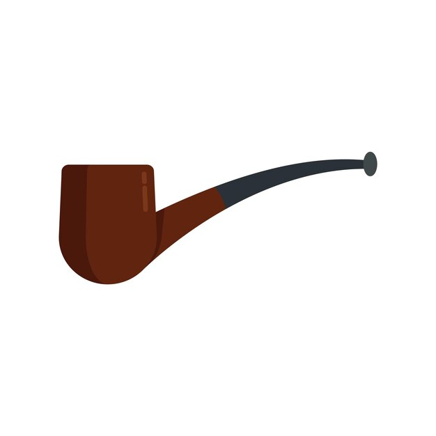 Icono de pipa para fumar vector plano Fumar tabaco Madera vieja aislada
