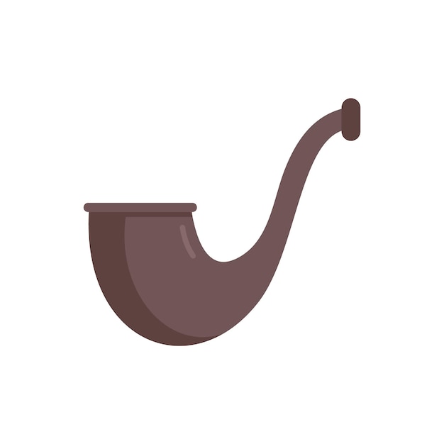 Icono de pipa de humo grabado vector plano Arte para fumar Pipa de cigarro aislada