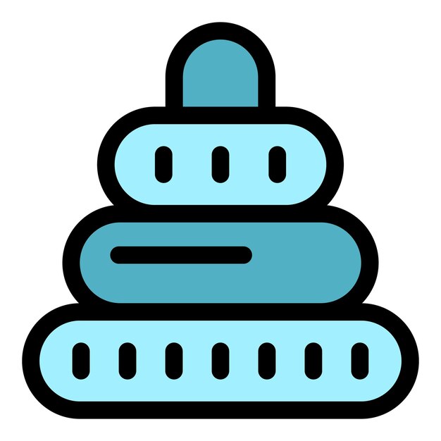 El icono de la pirámide del bebé El contorno del icono del vector de la pirâmide del bebé Color plano aislado