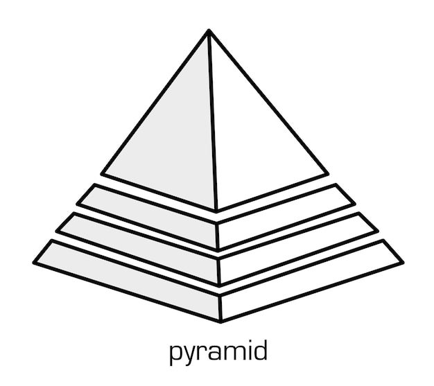 Icono pirámide cuadrangular Símbolo de estabilidad y fiabilidad Diseño plano Figura geométrica
