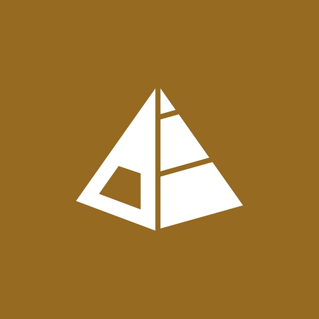 Icono de pirámide triangular y plantilla de vector de símbolos