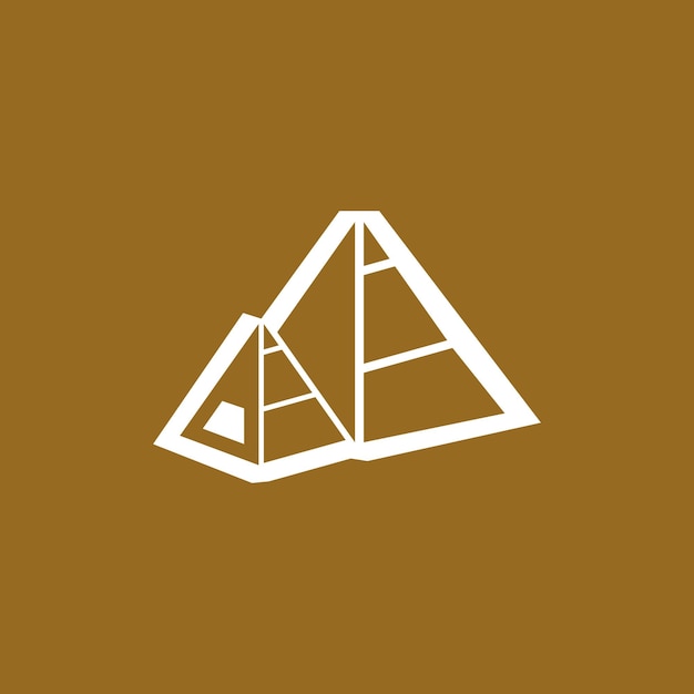 Icono de pirámide triangular y plantilla de vector de símbolos