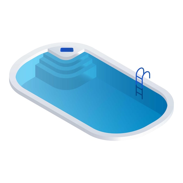 Icono de piscina casera Isométrica del icono de vector de piscina casera para diseño web aislado sobre fondo blanco